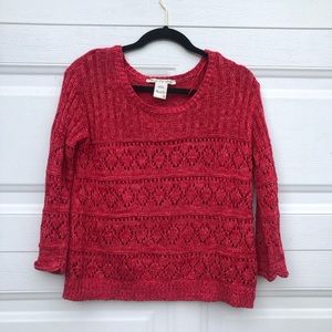 Red knitted sweater